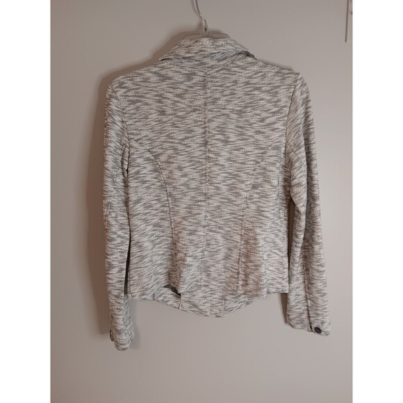 Cabi Neo Moto Jacket Sweater Heathered Gray Zip Up Cotton Style 5102 Size Small - Picture 7 of 7